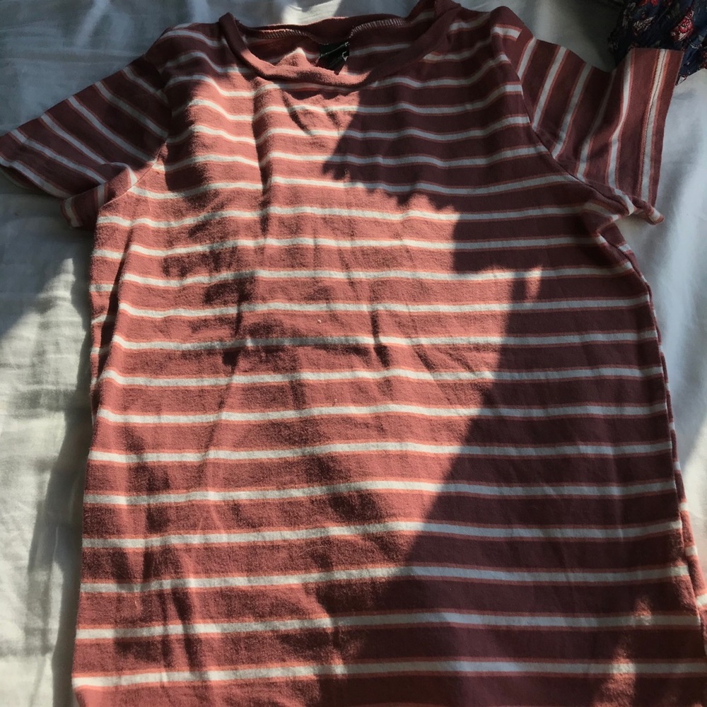 TARGET pink and white striped t shirt